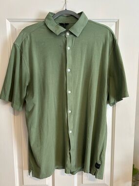 Good Man Brand Olive Green Short-Sleeve Button-Down Shirt